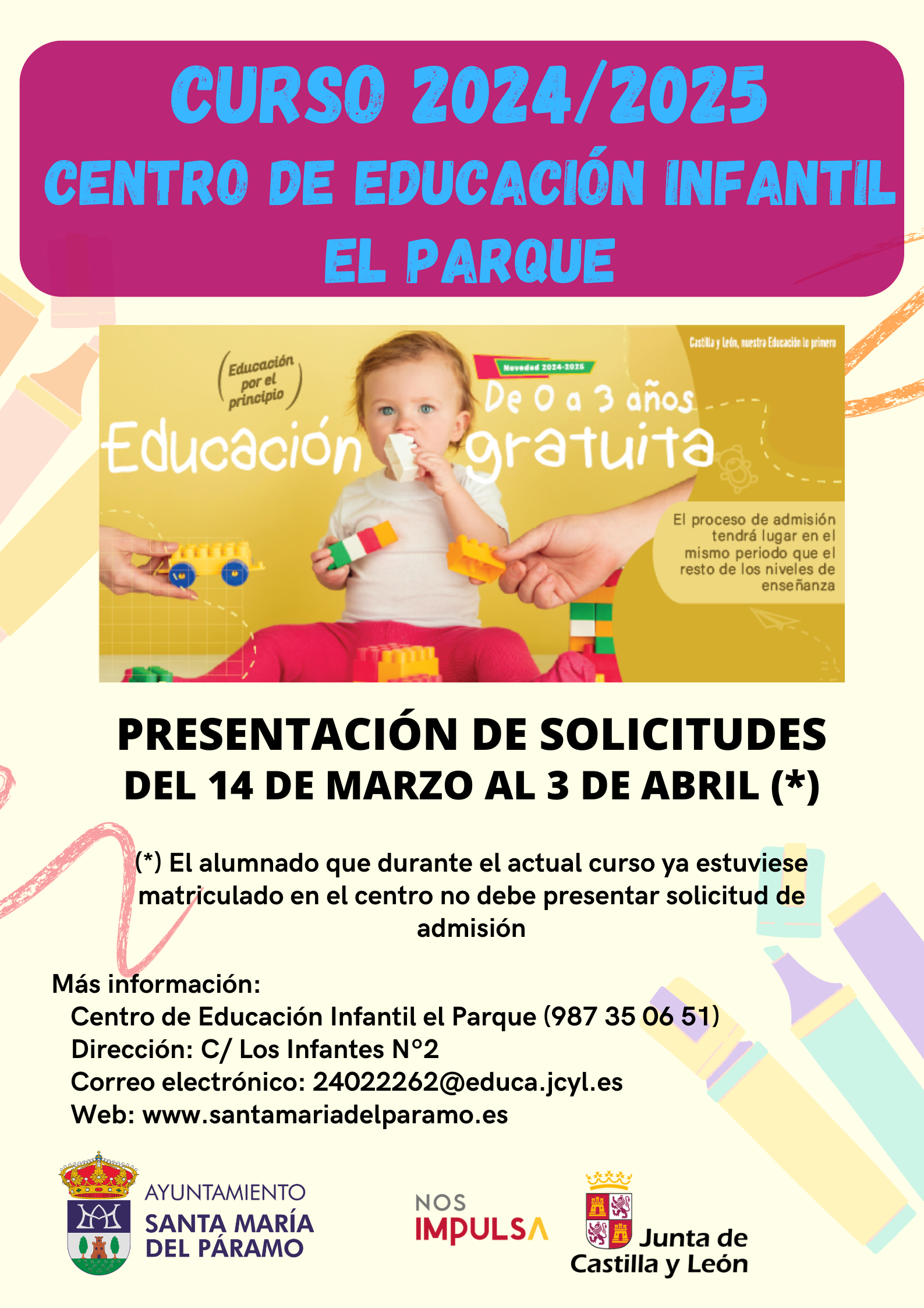 Admisión Centro de Educación Infantil "El Parque" 2024-2025