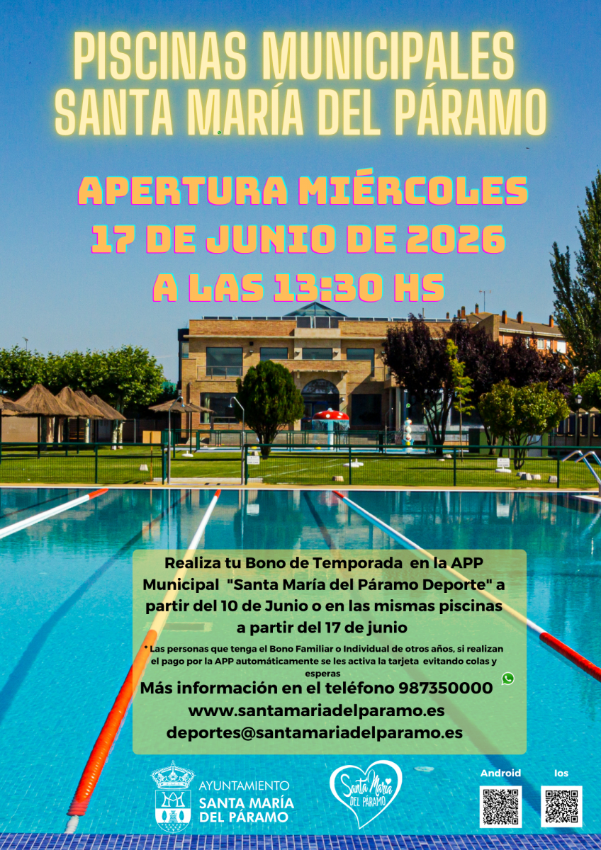 Apertura Piscinas Verano 2026